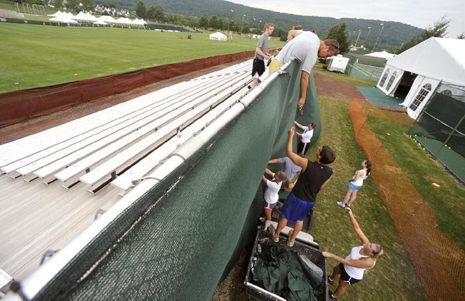 Tents And Bleachers Going Up At Lehigh As Eagles Hold Out Hope