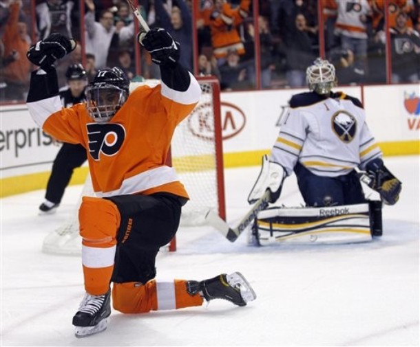 Depleted Flyers Offense Overwhelms Sabres 7-2